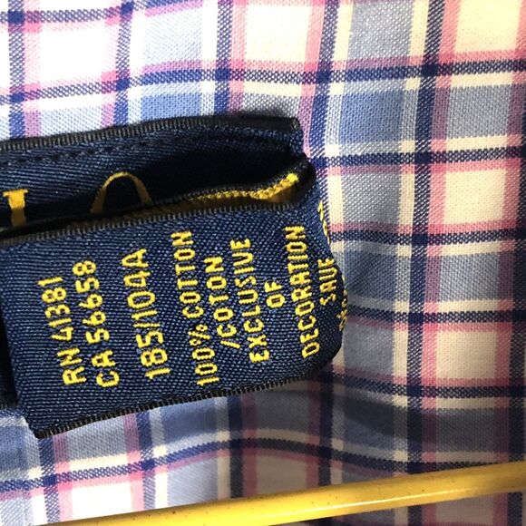 Polo Ralph Lauren Men's XL Plaid Button Down Shirt Blue Pink White 100% Cotton - Picture 4 of 8